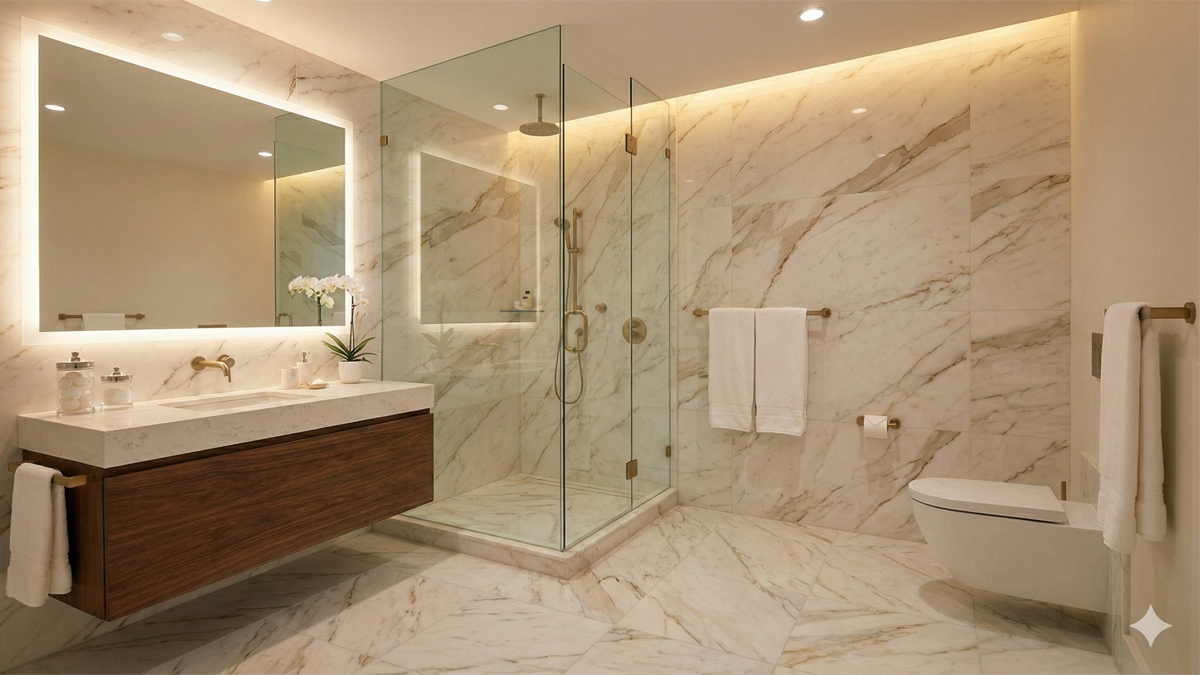 Nhà vệ sinh căn hộ Happy One City Hóc Môn