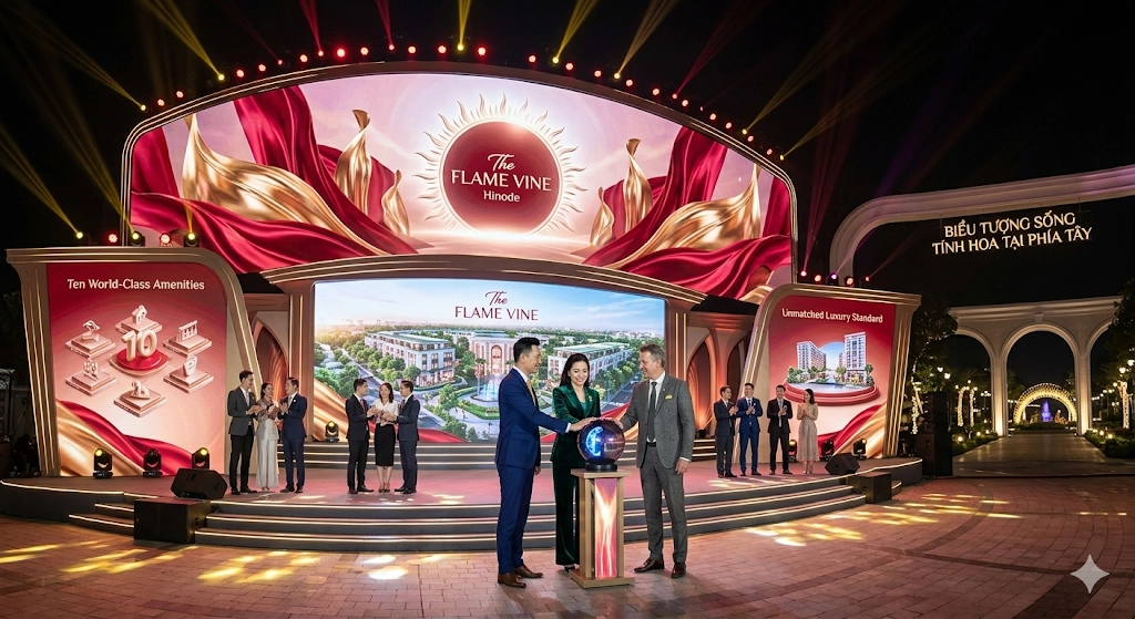 Phối cảnh kiến trúc tổ hợp chung cư The Flame Vine Hinode Hoài Đức – Chủ đầu tư WTO.